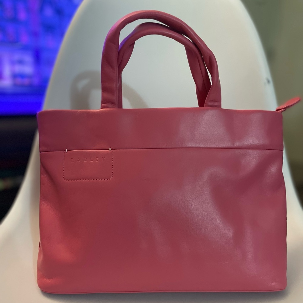 Radley London Pink Leather Tote Bag w/ Crossbody Strap NWOT